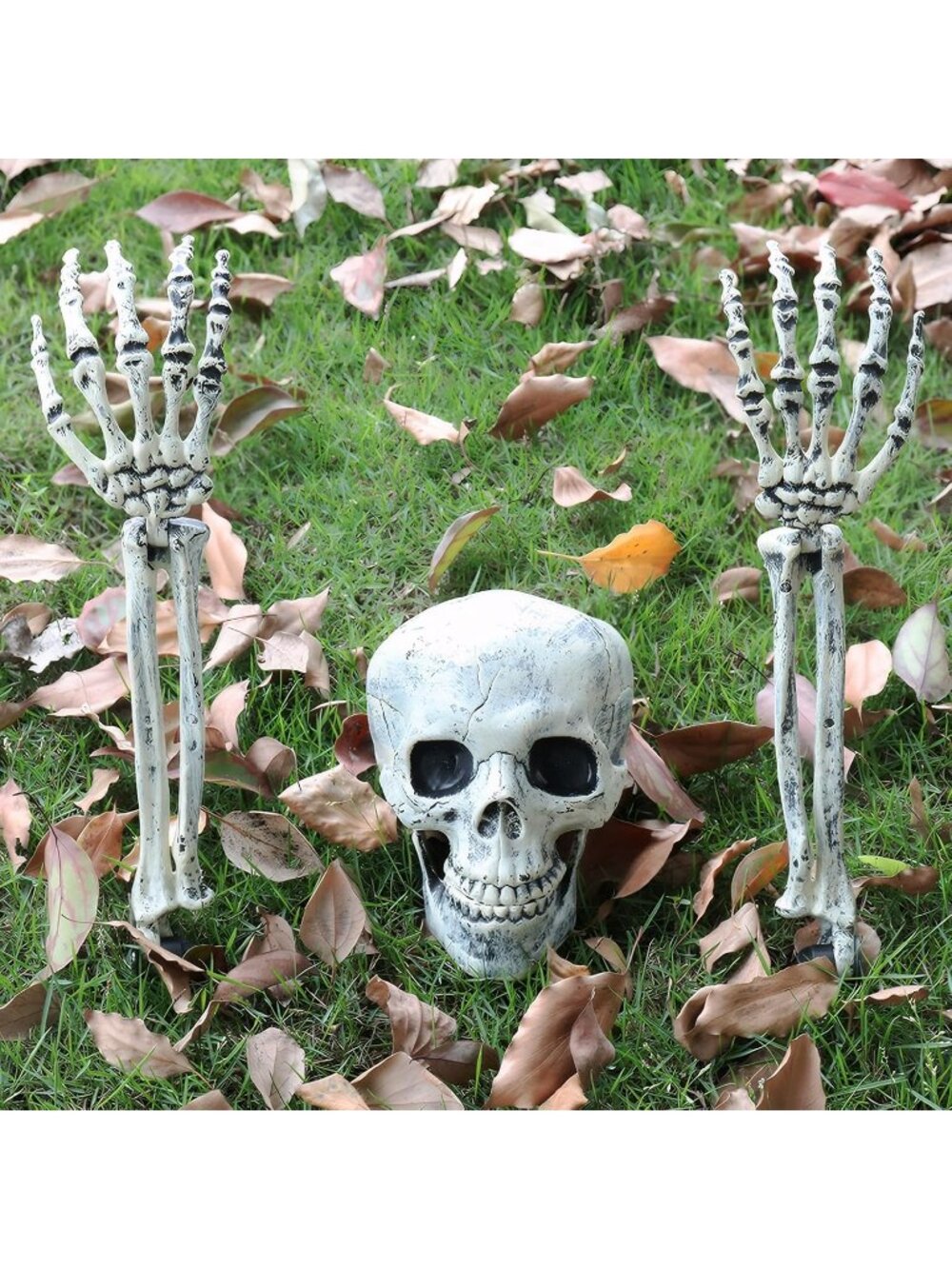Skeleton Stakes Halloween Decorations Lawn Zombie Hands Yard Graveyard Scene